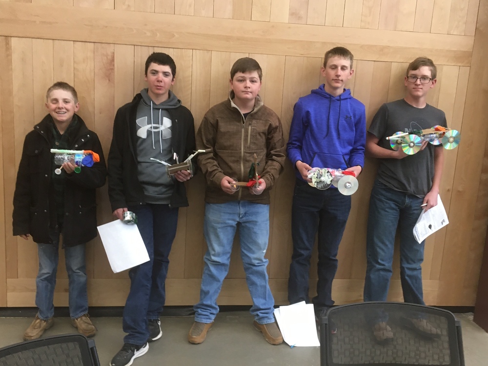 7th-8th Grade Balloon Car Project - 5 boys